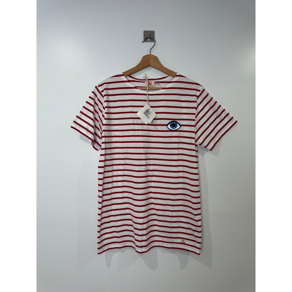 NWT Armor Lux Women Red Striped Hoedic T-Shirt L
